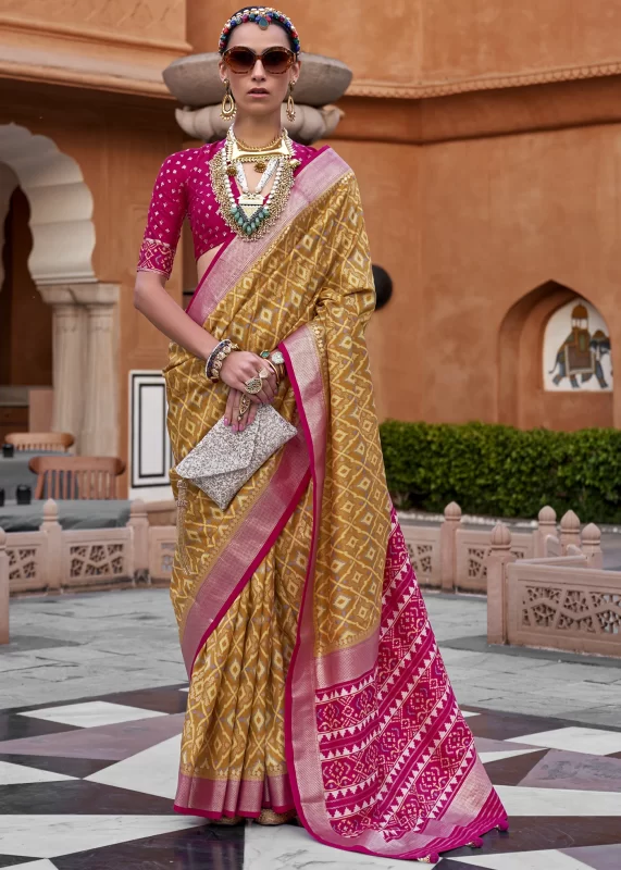 Mustard Yellow Patola Saree