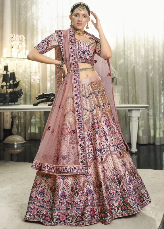 Peach Silk Lehenga