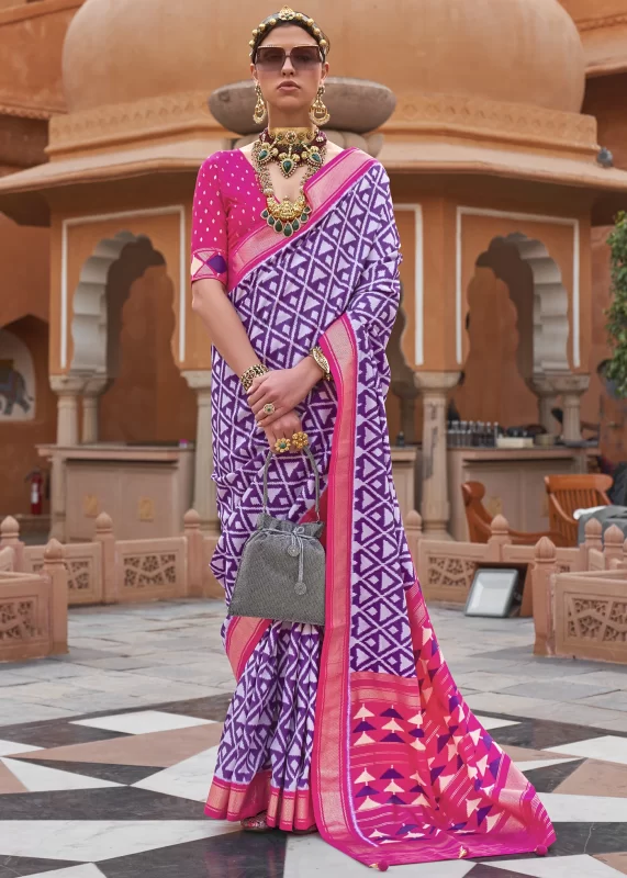 Pink & Purple Patola Saree