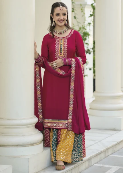 Raspberry Red Palazzo Suit