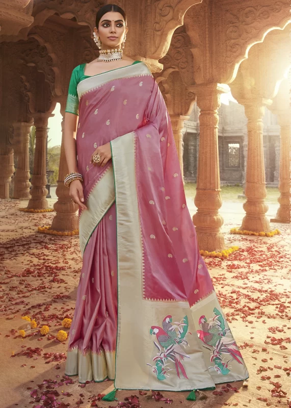 Rose Pink Paithani Saree