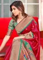 Taffy Pink Paithani Silk Saree