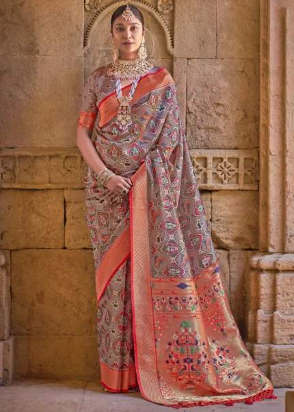 Tuscan Tan Paithani Silk Saree