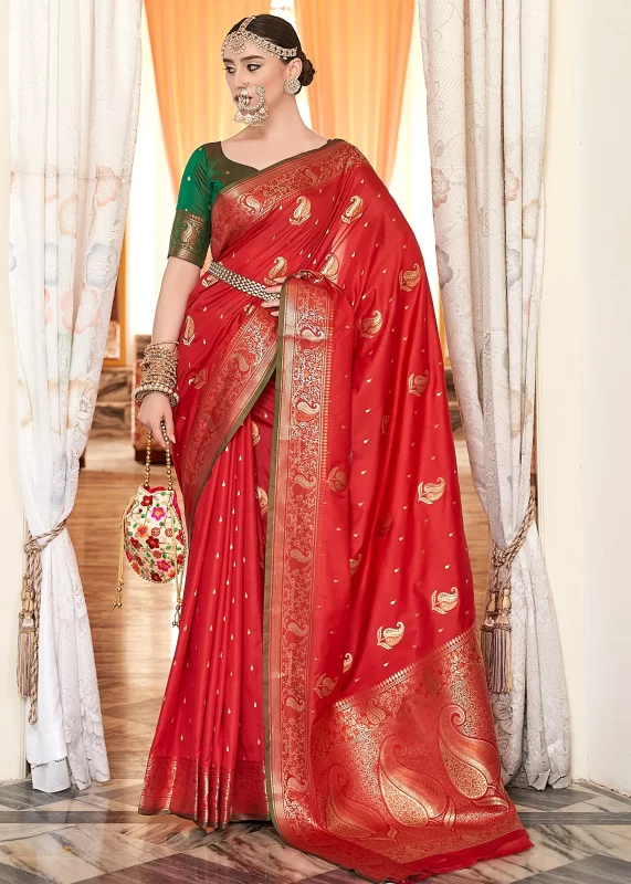 Bridal Red Banarasi Saree