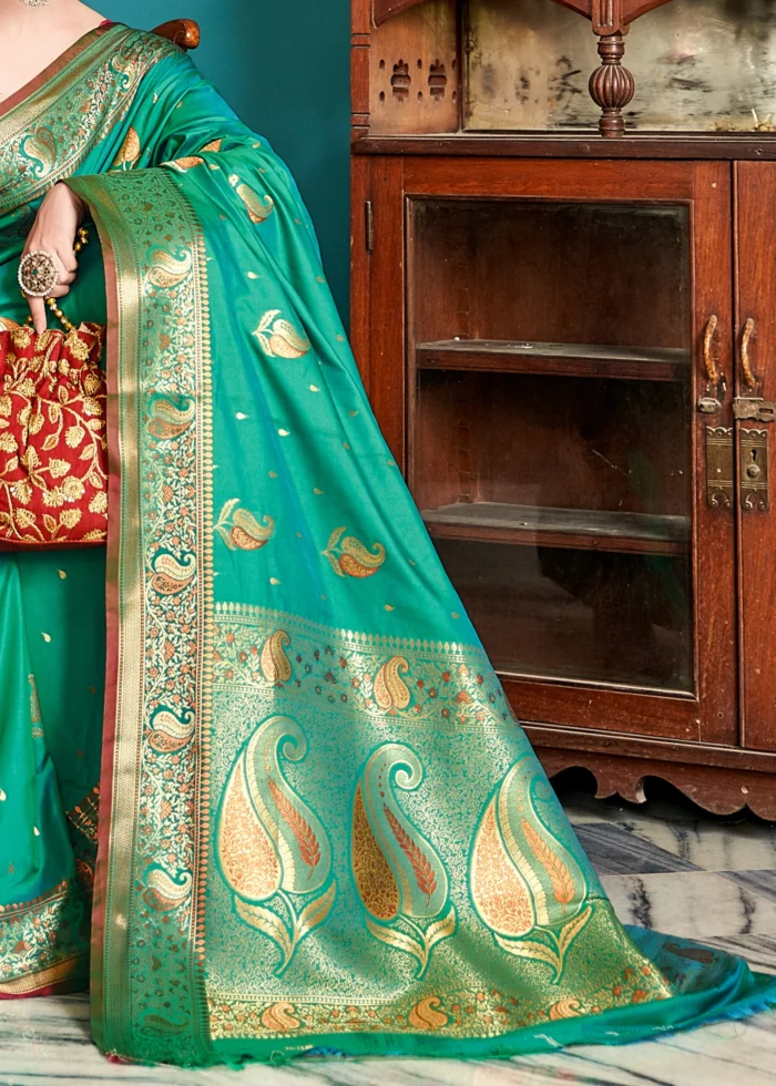 Rama Green Banarasi Saree