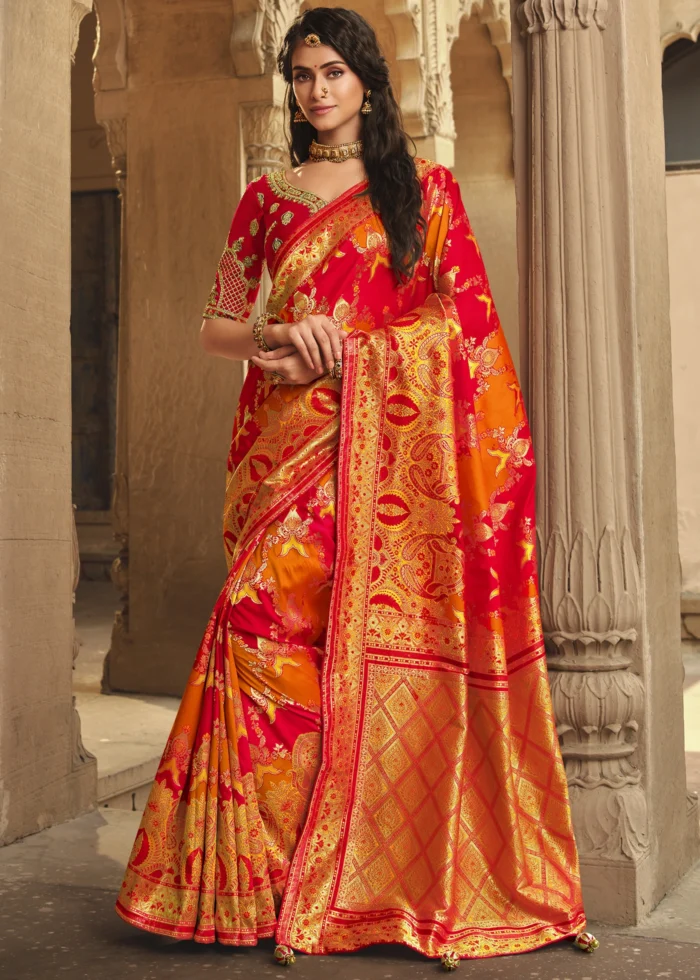 Royal Red Bridal Banarasi Saree