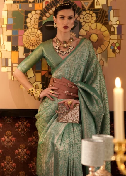 Sea Green Kanjivaram Saree