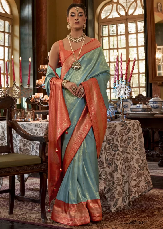 Sky Blue Kanjivaram Saree