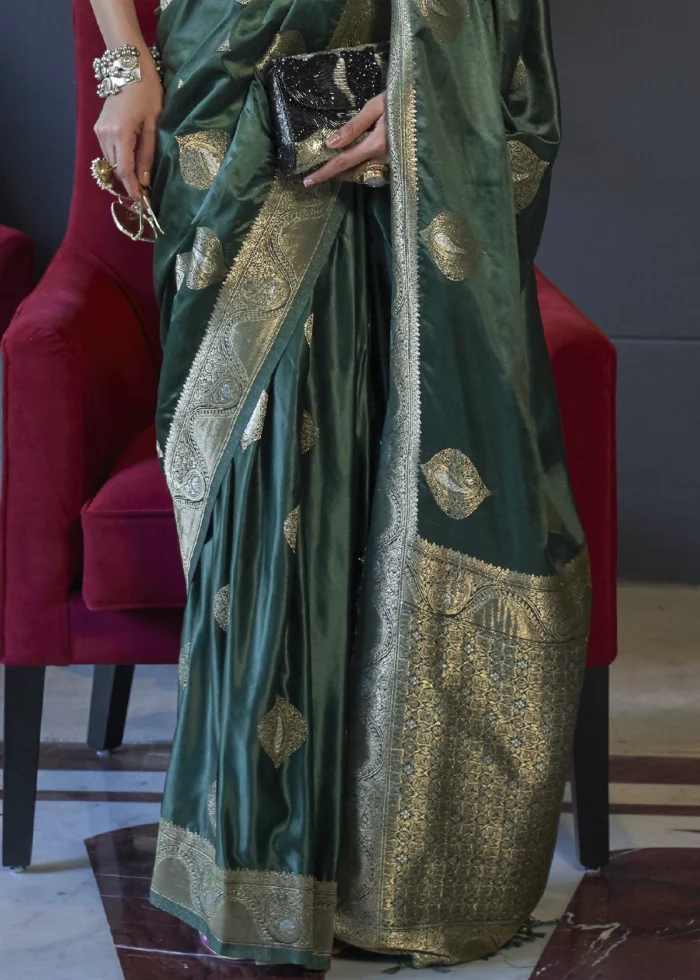 Emerald Green Banarasi Saree