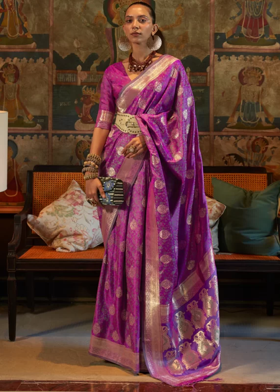 Orchid Purple Banarasi Saree