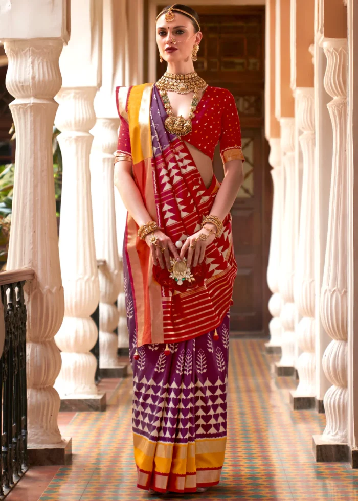 Purple Patola Silk Saree