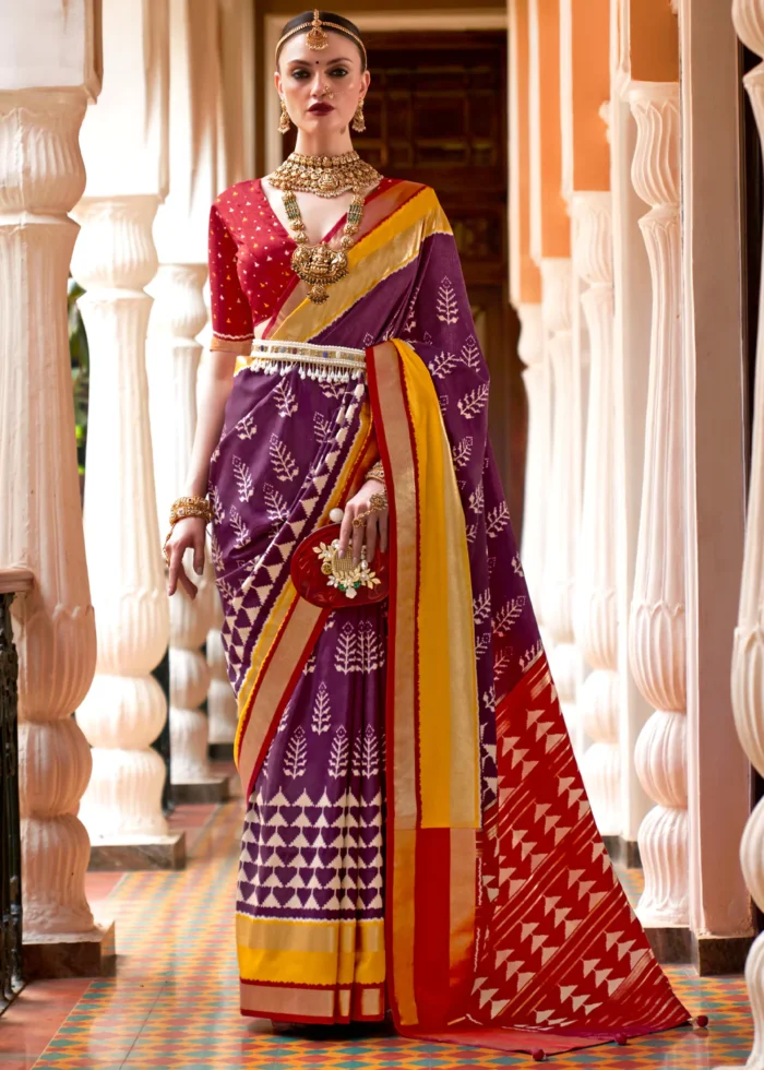 Purple Patola Silk Saree