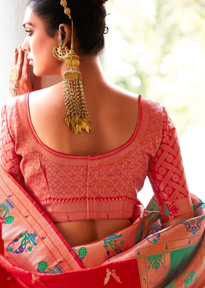 Red Paithani Silk Saree