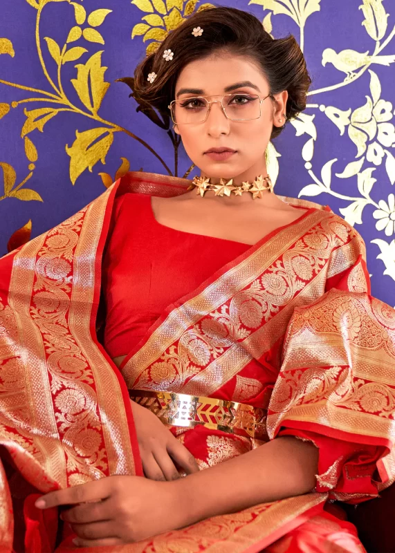 Bridal Red Banarasi Saree