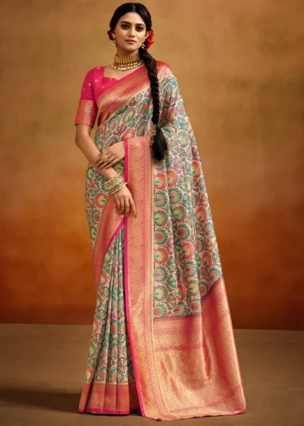 Multicolor Banarasi Saree