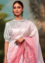 Pink Organza Silk Saree