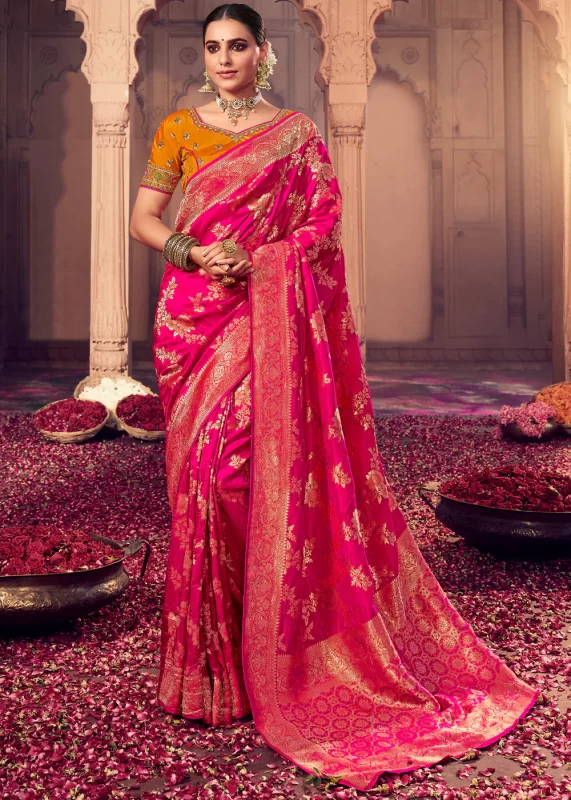 Rani Pink Banarasi Saree