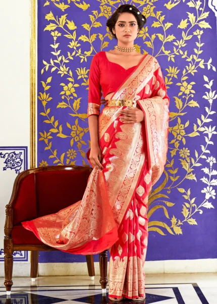 Rani Pink Banarasi Saree