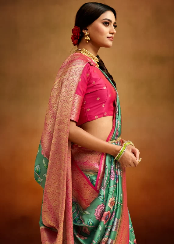 Sea Green Banarasi Saree