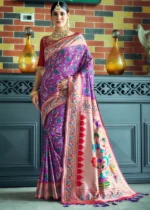 Wine Purple Paithani Silk Saree