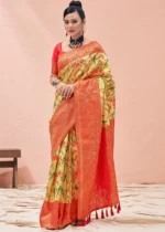 Yellow and Red Kanjivaram Saree