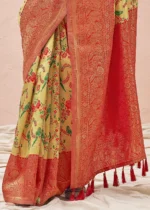 Yellow and Red Kanjivaram Saree