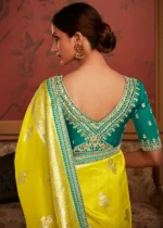 Lemon Yellow Banarasi Saree