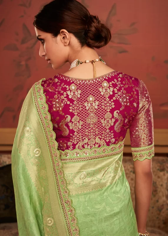 Light Green Banarasi Saree