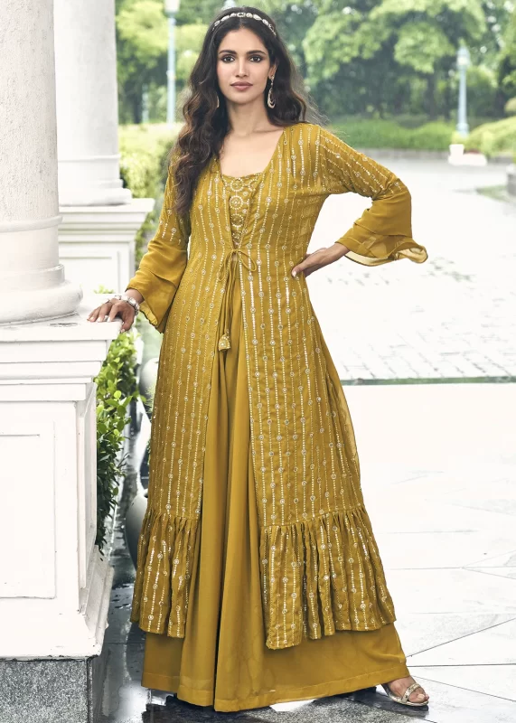 Mustard Yellow Crop Top Sharara