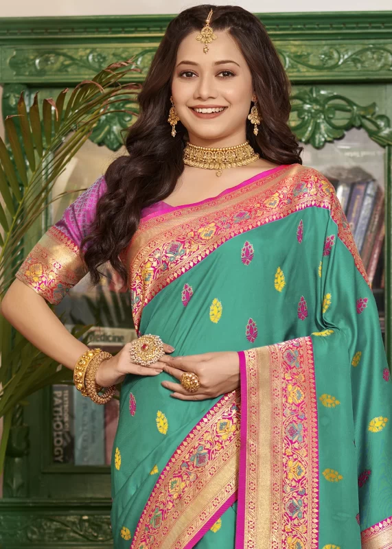 Rama Green Banarasi Saree