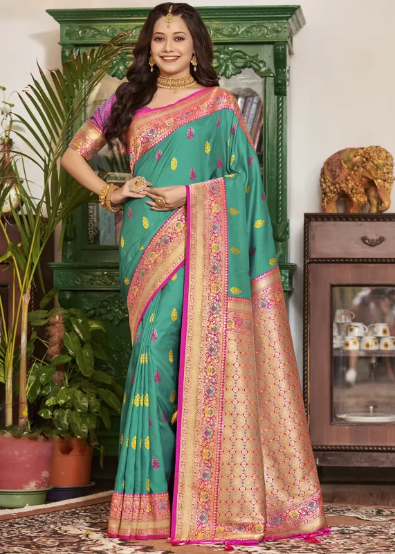 Rama Green Banarasi Saree