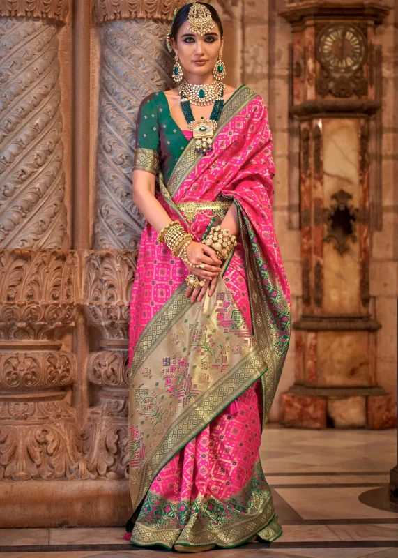 Rani Pink Banarasi Saree