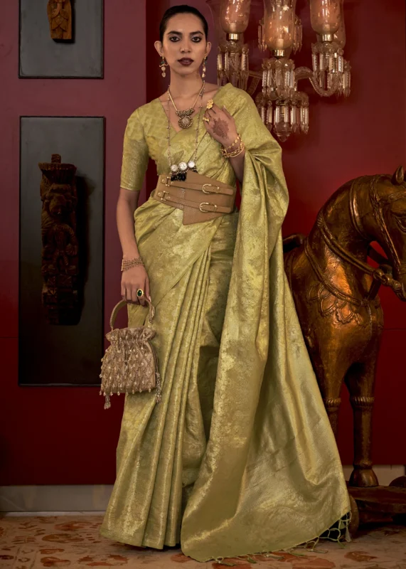 Citron Green Banarasi Saree