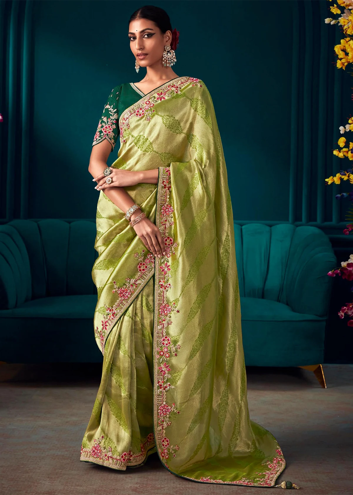 Maroon Kanjivaram Saree with Copper Zari Border Designer Blouse – rooprekha