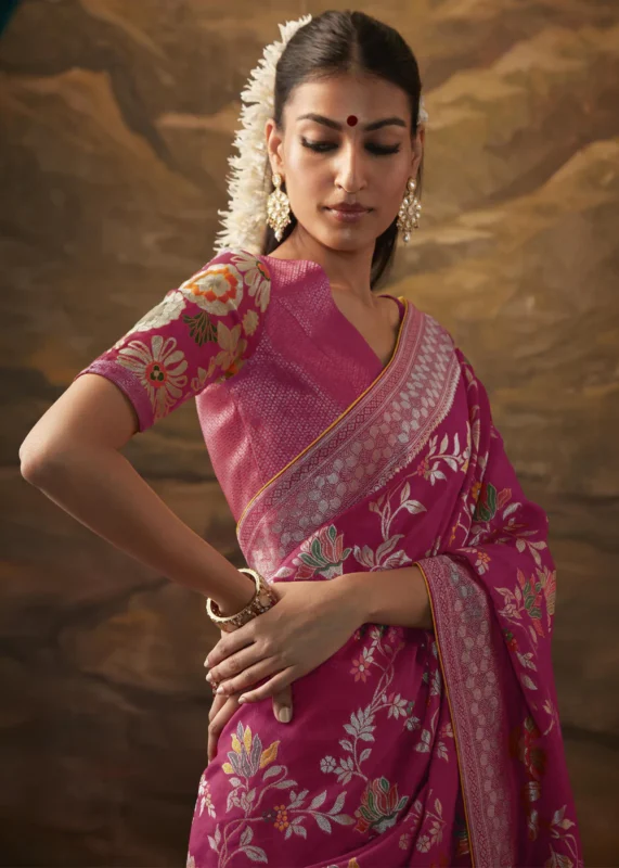 Magenta Paithani Silk Saree