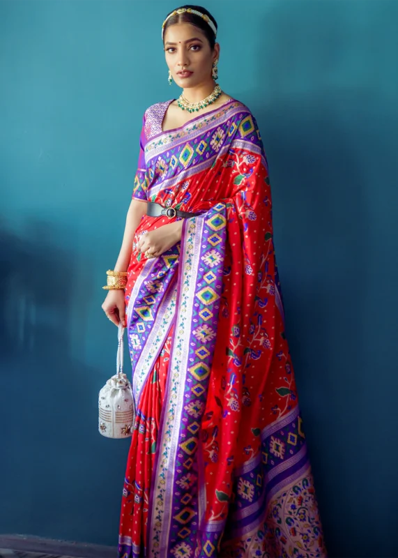 Red Paithani Silk Saree