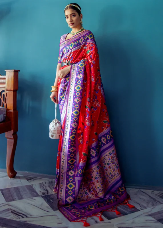 Red Paithani Silk Saree