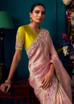 Rose Pink Kanjivaram Silk Saree