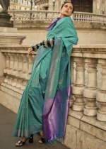 Bottle Green Soft Silk Saree