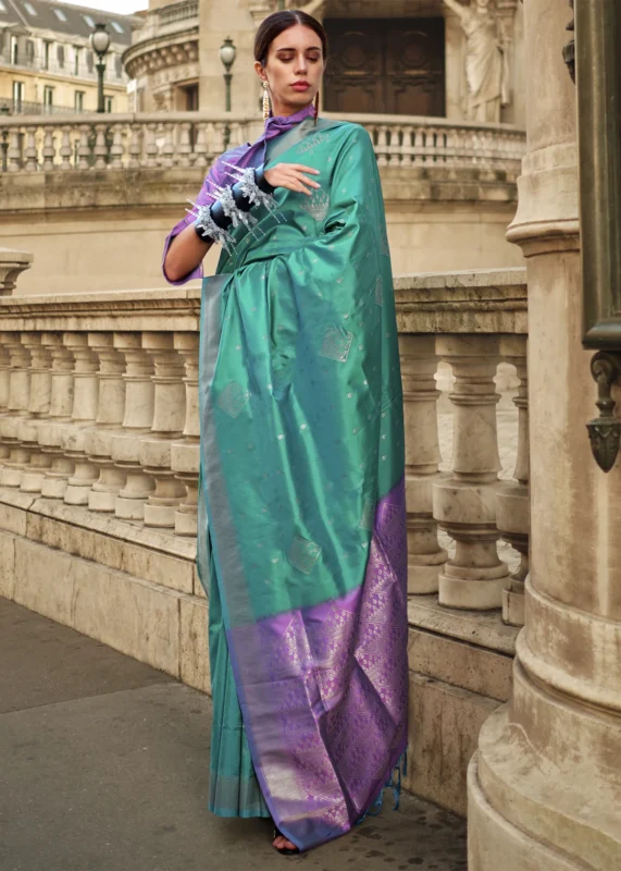 Bottle Green Soft Silk Saree