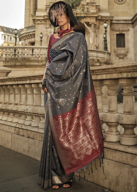 Dark Olive Green Soft Silk Saree