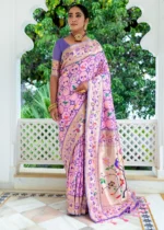 Pink Paithani Silk Saree