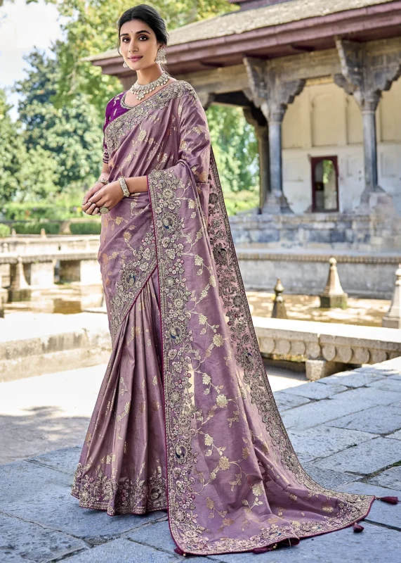 Purple Banarasi Saree