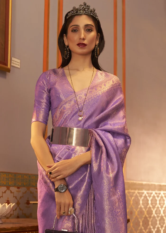 Purple Kanjivaram Silk Saree