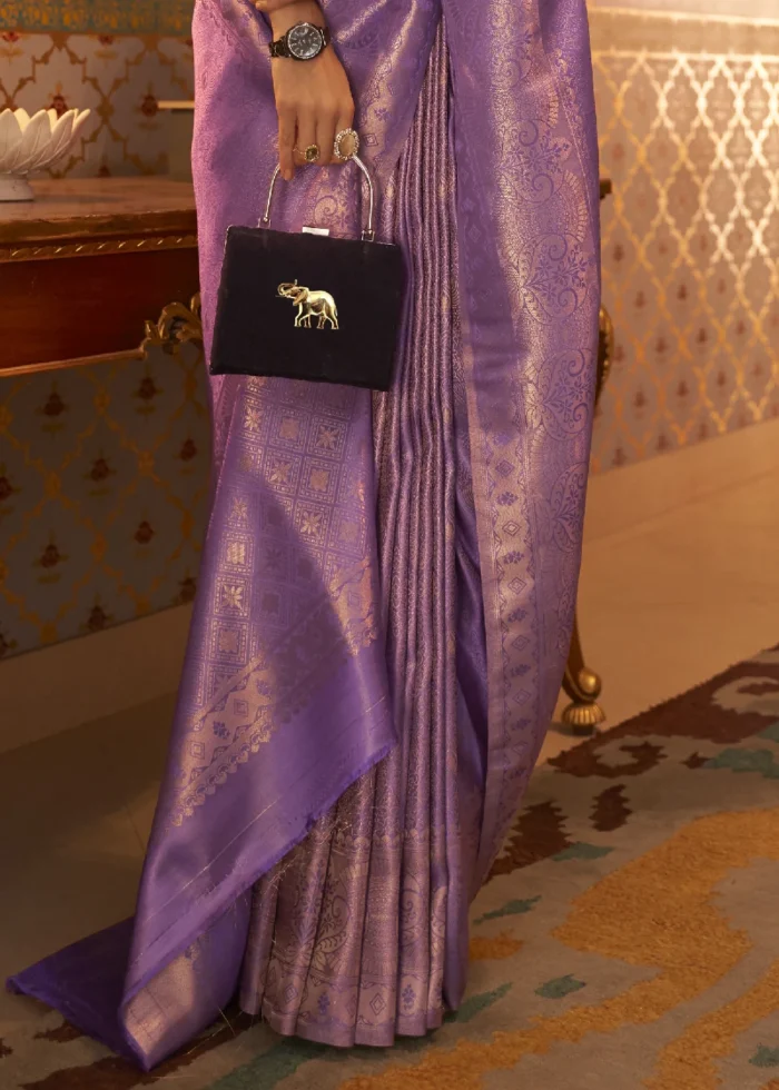 Purple Kanjivaram Silk Saree