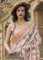 Cream Silk Brasso Saree