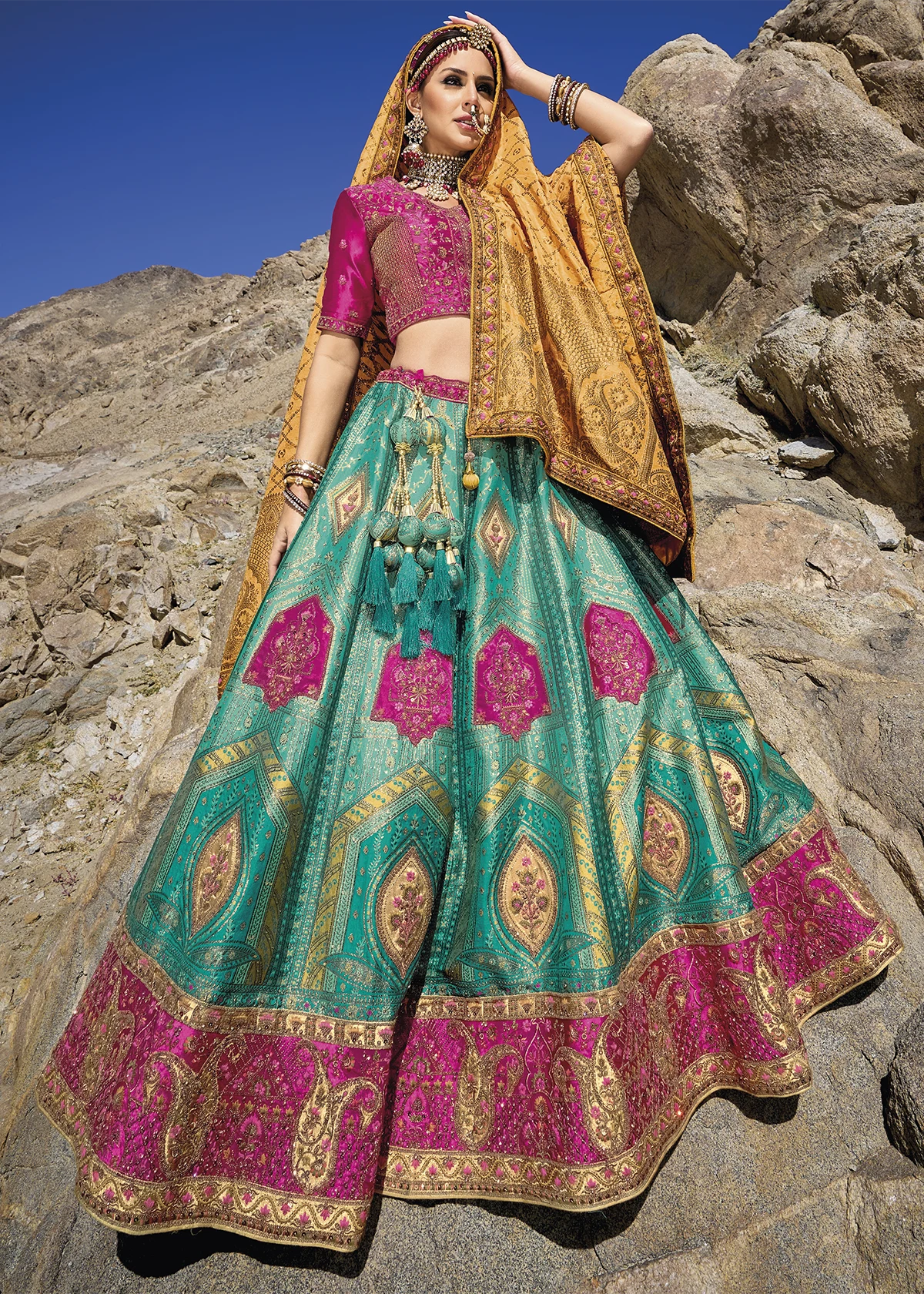 Alluring Art Silk Base With Heavy Work Lehenga Choli