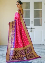 Rani Pink and Purple Banarasi Silk Saree