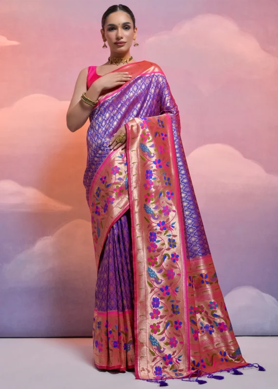 Royal Blue Paithani Silk Saree