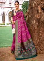 Wine Patola Silk Saree